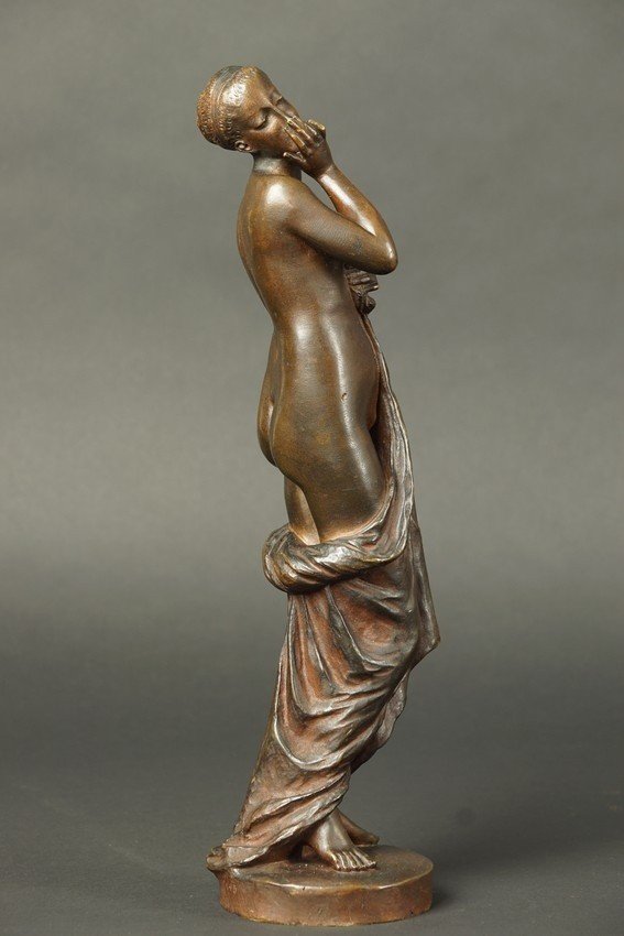 Femme trésorée, F. Sanzel, bronze, 2e moitié du 19e siècle.-photo-3