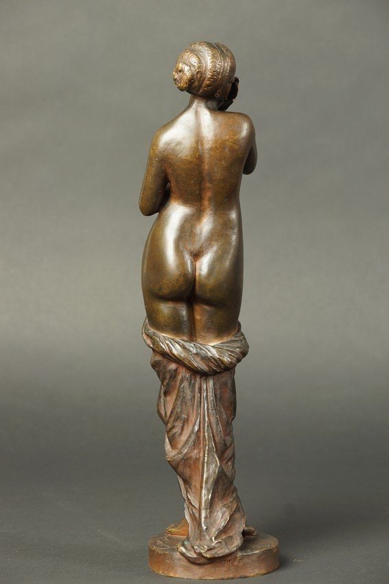 Femme trésorée, F. Sanzel, bronze, 2e moitié du 19e siècle.-photo-4