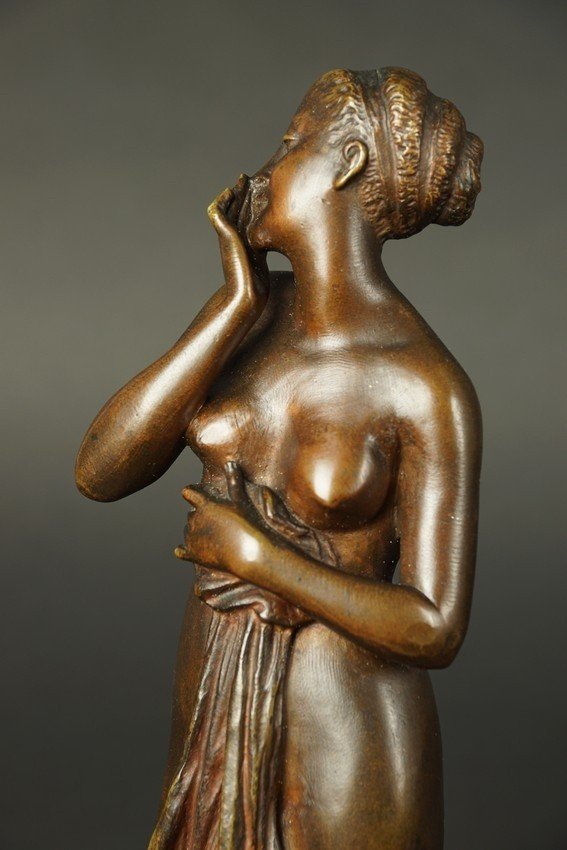 Femme trésorée, F. Sanzel, bronze, 2e moitié du 19e siècle.-photo-3