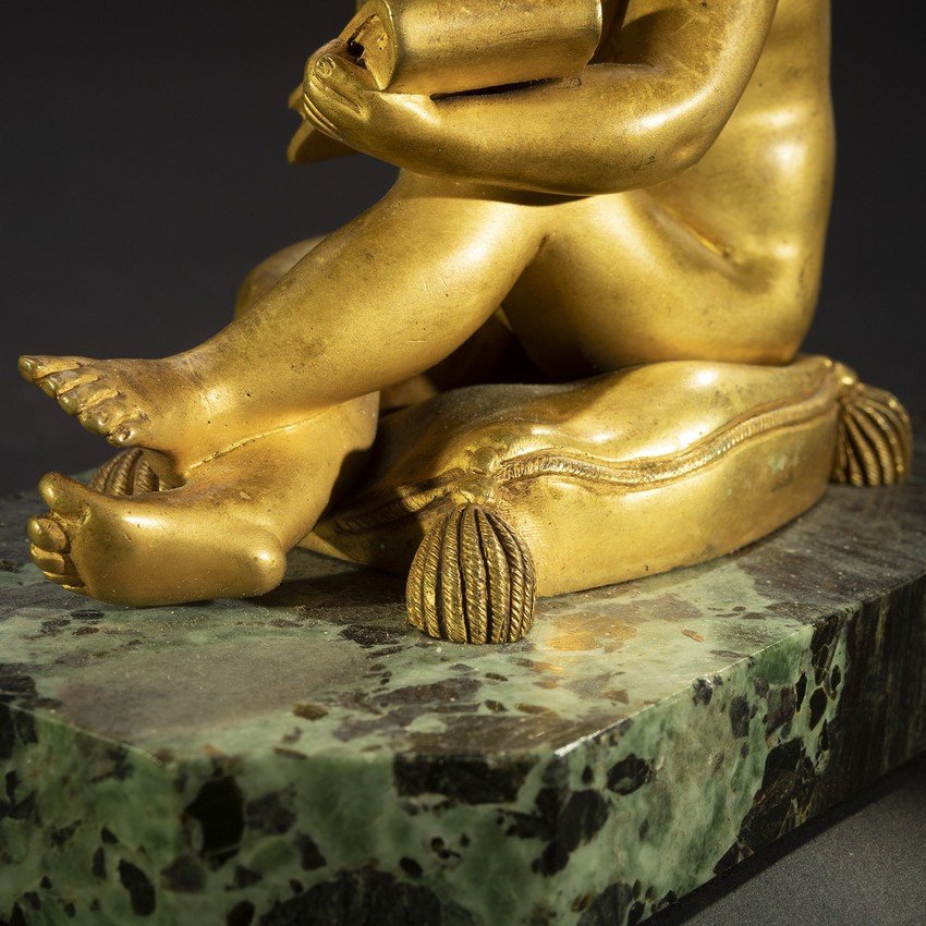 Petit Architecte, bronze doré, Charles Sauvage Lemire, France, XIXe siècle.-photo-5