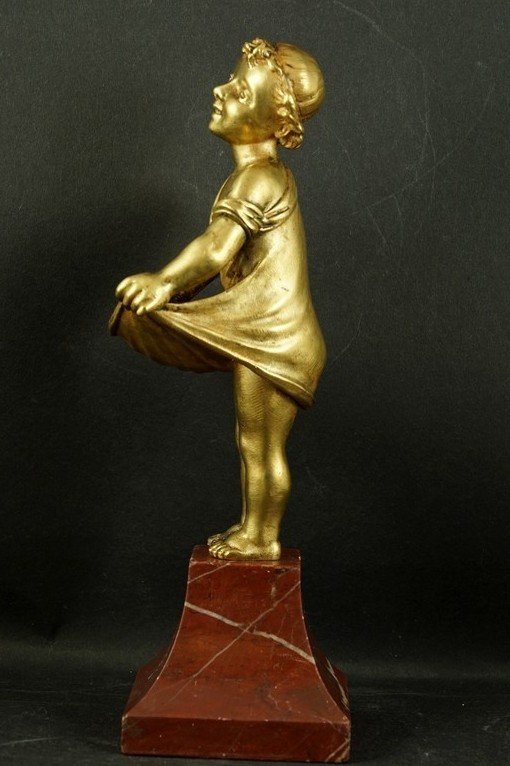 Young Girl Serving Spices, Gilt Bronze, 19th Century.-photo-3