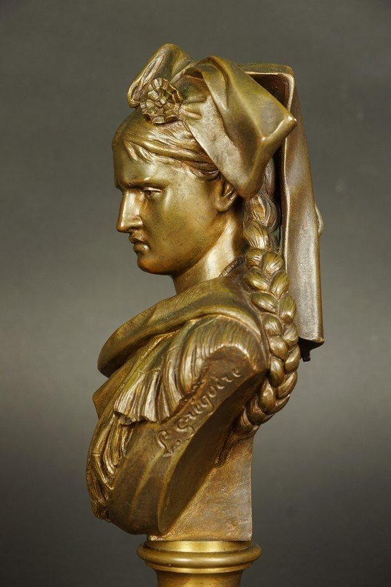 Alsace In Mourning, Bronze, Jean-louis Gregoire (1840-1890)-photo-4