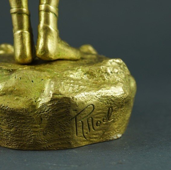 Baigneuse, R.  Noel, bronze doré, années 1920-1930.-photo-1