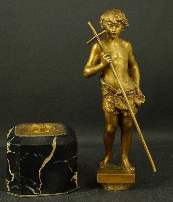 Saint Jean-Baptiste, bronze doré,  XIXe siècle-photo-2