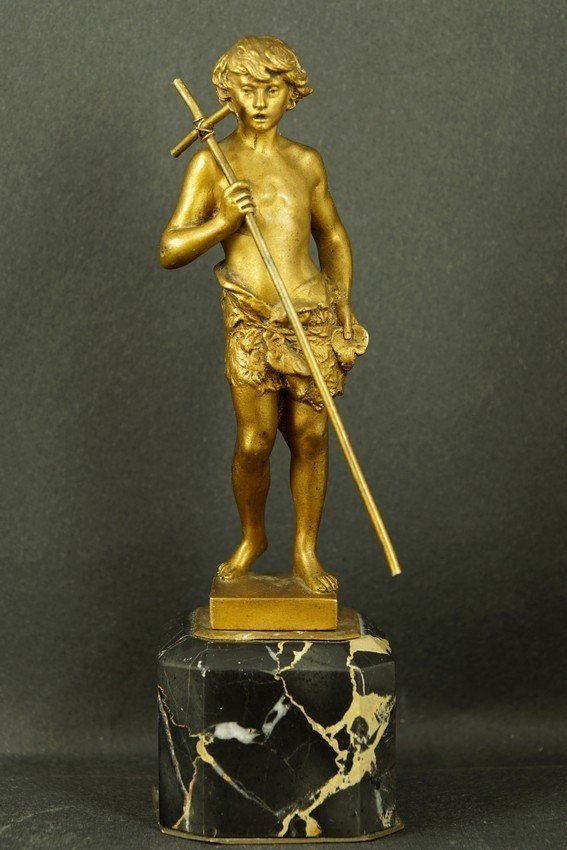 Saint Jean-Baptiste, bronze doré,  XIXe siècle-photo-3