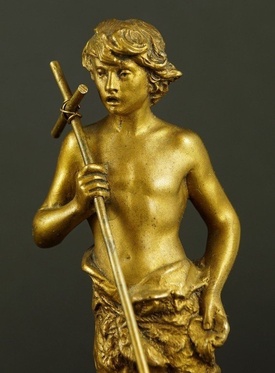 Saint Jean-Baptiste, bronze doré,  XIXe siècle-photo-4