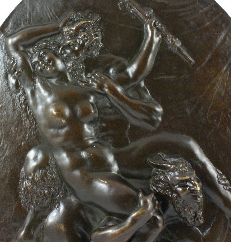 Nymph With Satyrs, Clodion (1734-1814), Bronze, 18th/19th Century.-photo-1