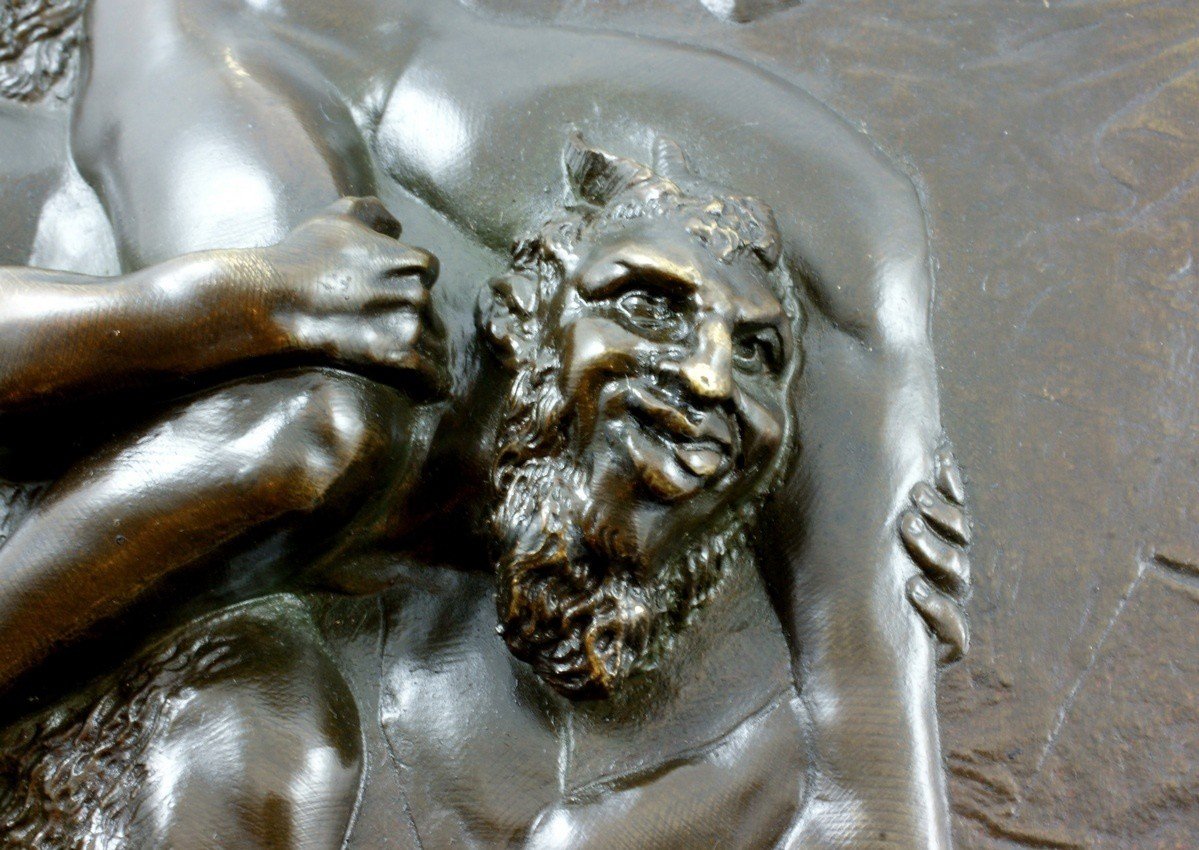 Nymph With Satyrs, Clodion (1734-1814), Bronze, 18th/19th Century.-photo-3