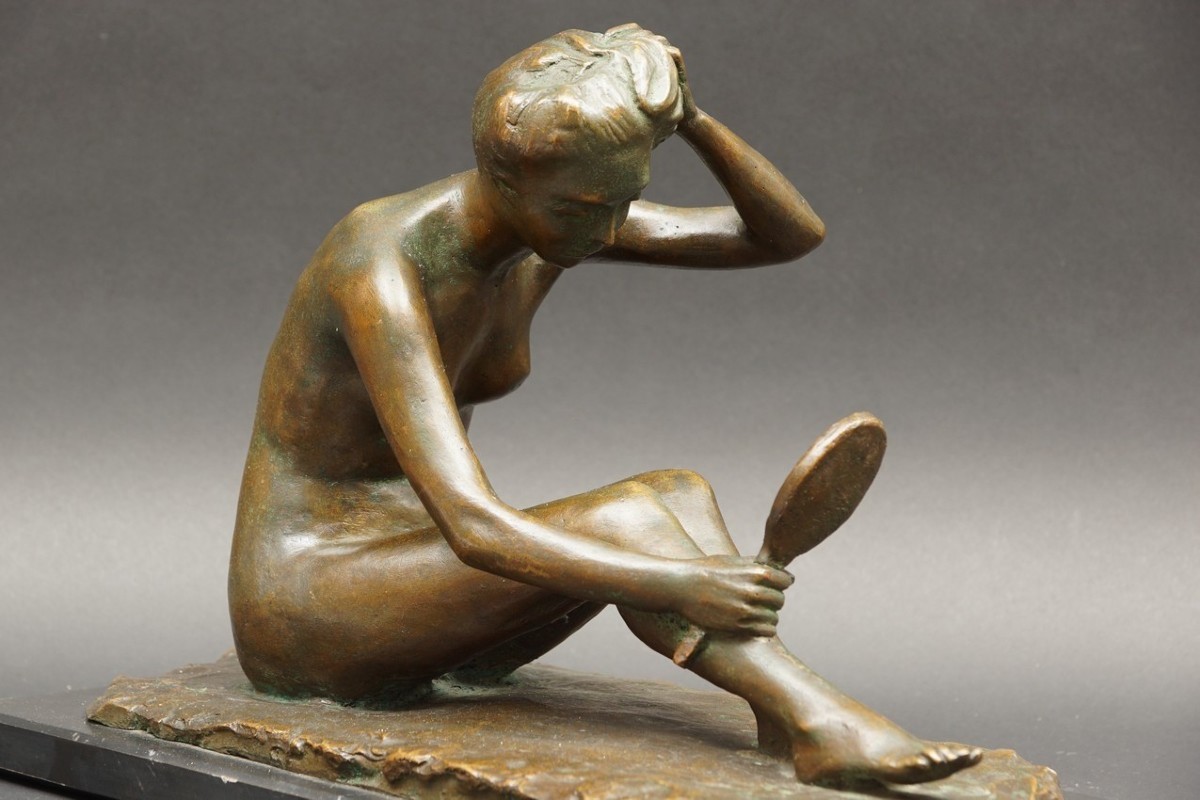 Act With Mirror, Santiago (1891-1974), Argentina, First Half Of The 20th Century.