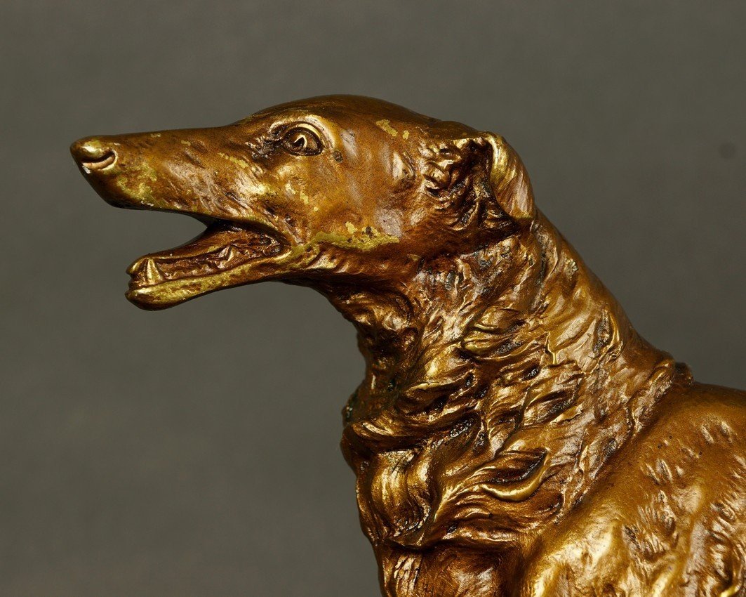Russian Greyhound, Bronze, Art Deco, 1920s-1930s. 20th Century.-photo-2