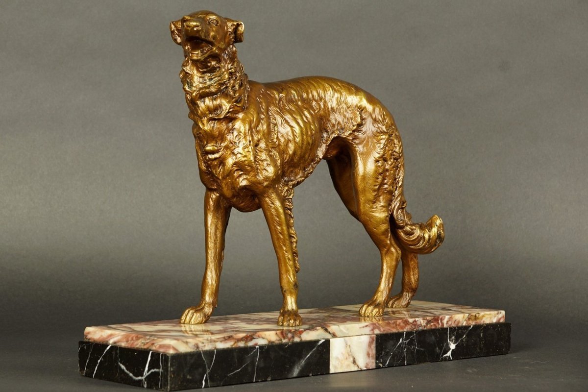 Russian Greyhound, Bronze, Art Deco, 1920s-1930s. 20th Century.-photo-4