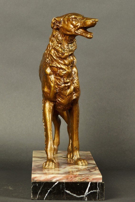 Russian Greyhound, Bronze, Art Deco, 1920s-1930s. 20th Century.-photo-2