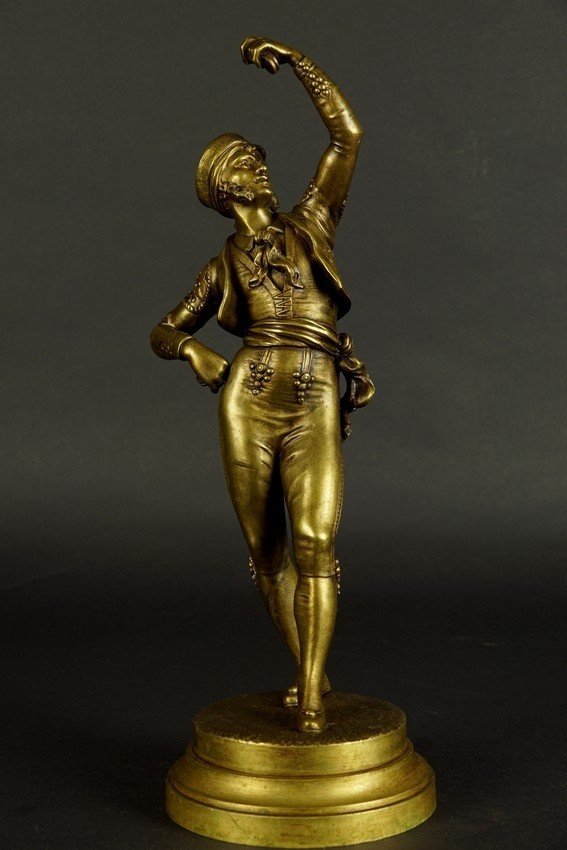 Danseur Espagnol,  A.J. Lavergne, bronze, France, seconde moitié du XIXe siècle.-photo-3