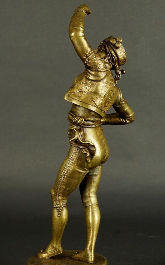 Danseur Espagnol,  A.J. Lavergne, bronze, France, seconde moitié du XIXe siècle.-photo-3