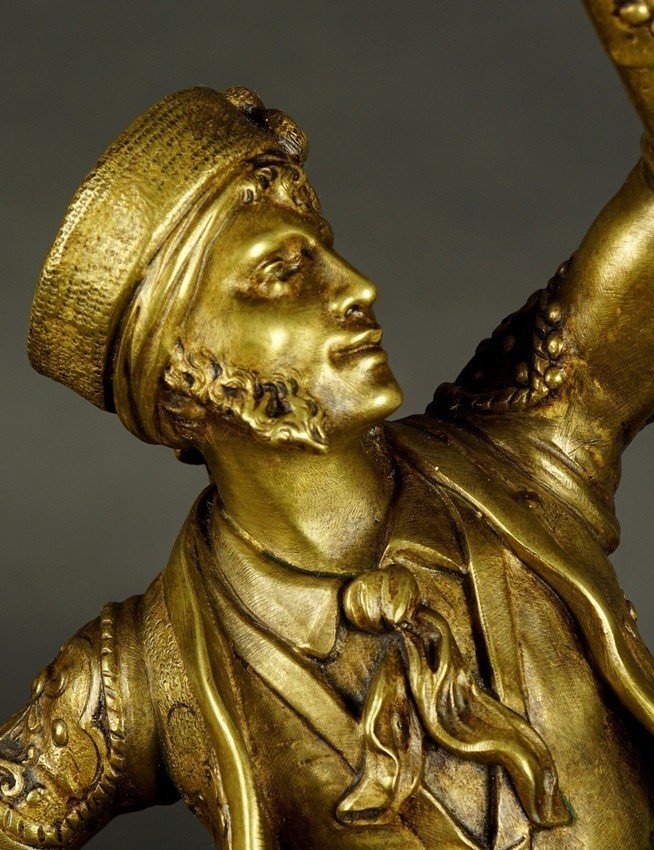 Danseur Espagnol,  A.J. Lavergne, bronze, France, seconde moitié du XIXe siècle.-photo-6