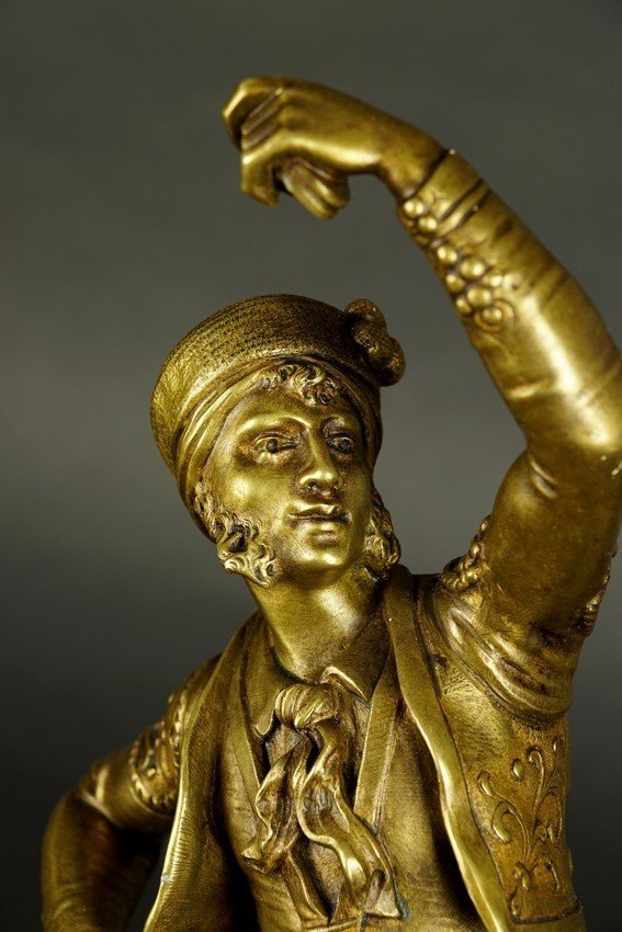 Danseur Espagnol,  A.J. Lavergne, bronze, France, seconde moitié du XIXe siècle.-photo-7