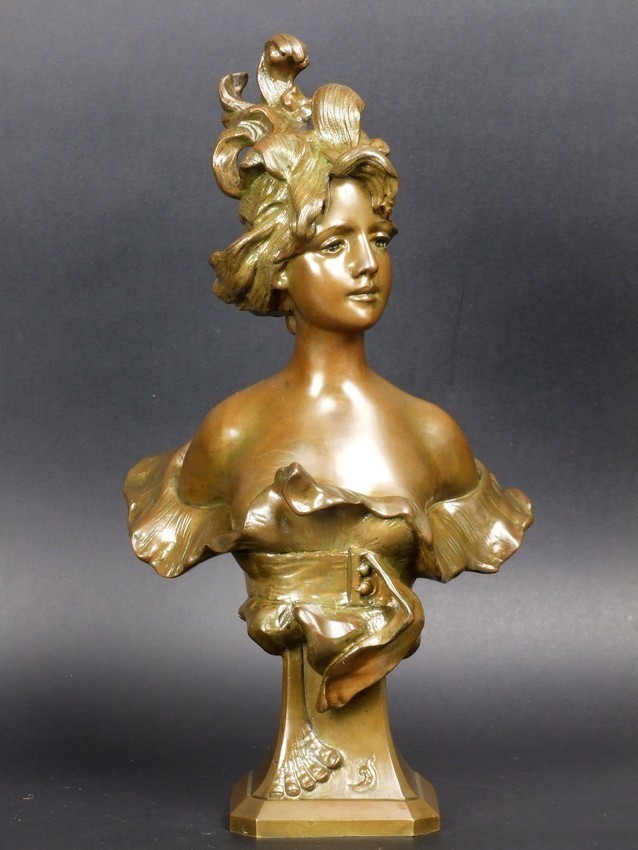 Young Girl With Art Nouveau Hairstyle, A. Nelson, 19th/20th Century
