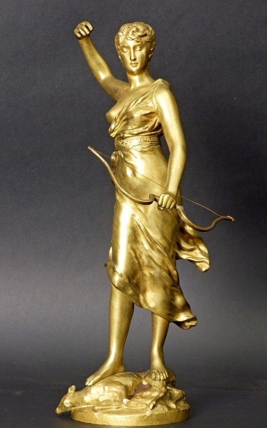 Diane à la Chasse, H. Levasseur, France, XIXe/XXe siècle.-photo-4