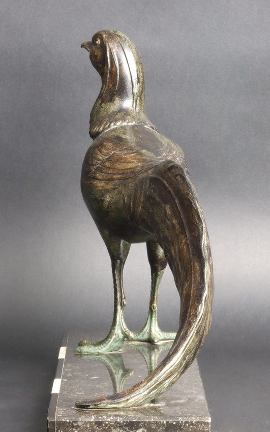 Pheasant, Art Deco, M. Font, Bronze, 1920s-1930s.-photo-6