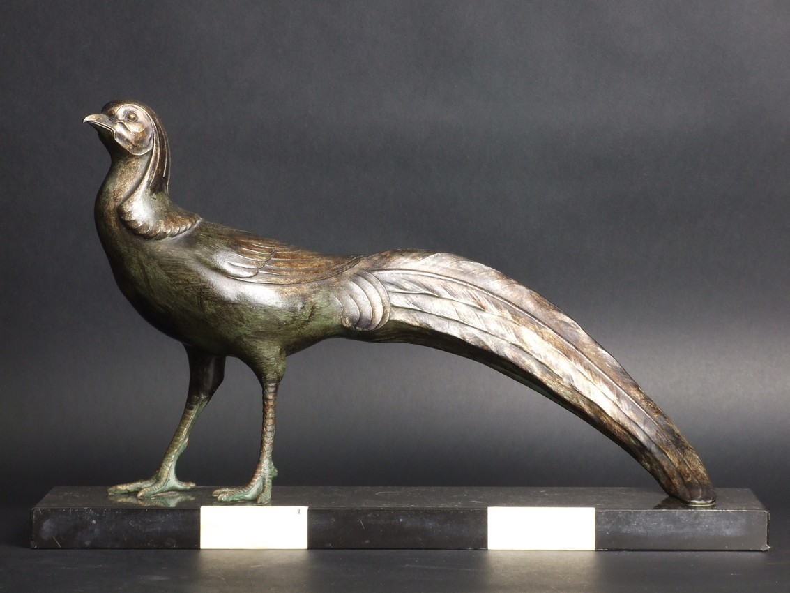Pheasant, Art Deco, M. Font, Bronze, 1920s-1930s.