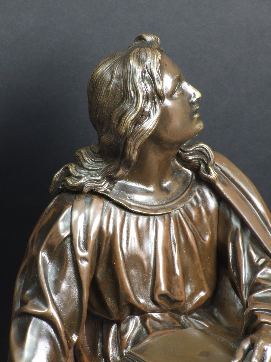 Saint John The Evangelist, Bronze, After François Théodore Gechter. 19th Century.-photo-4