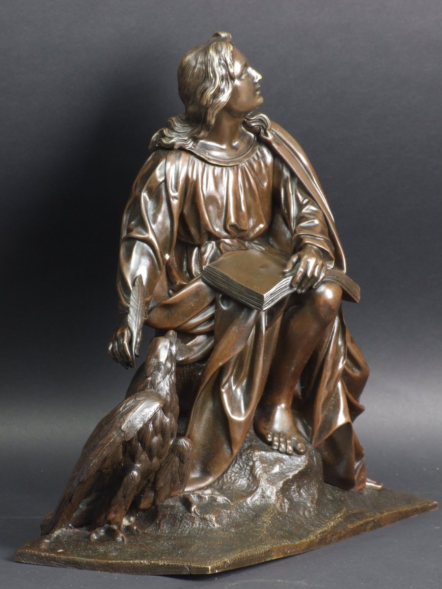 Saint John The Evangelist, Bronze, After François Théodore Gechter. 19th Century.-photo-1