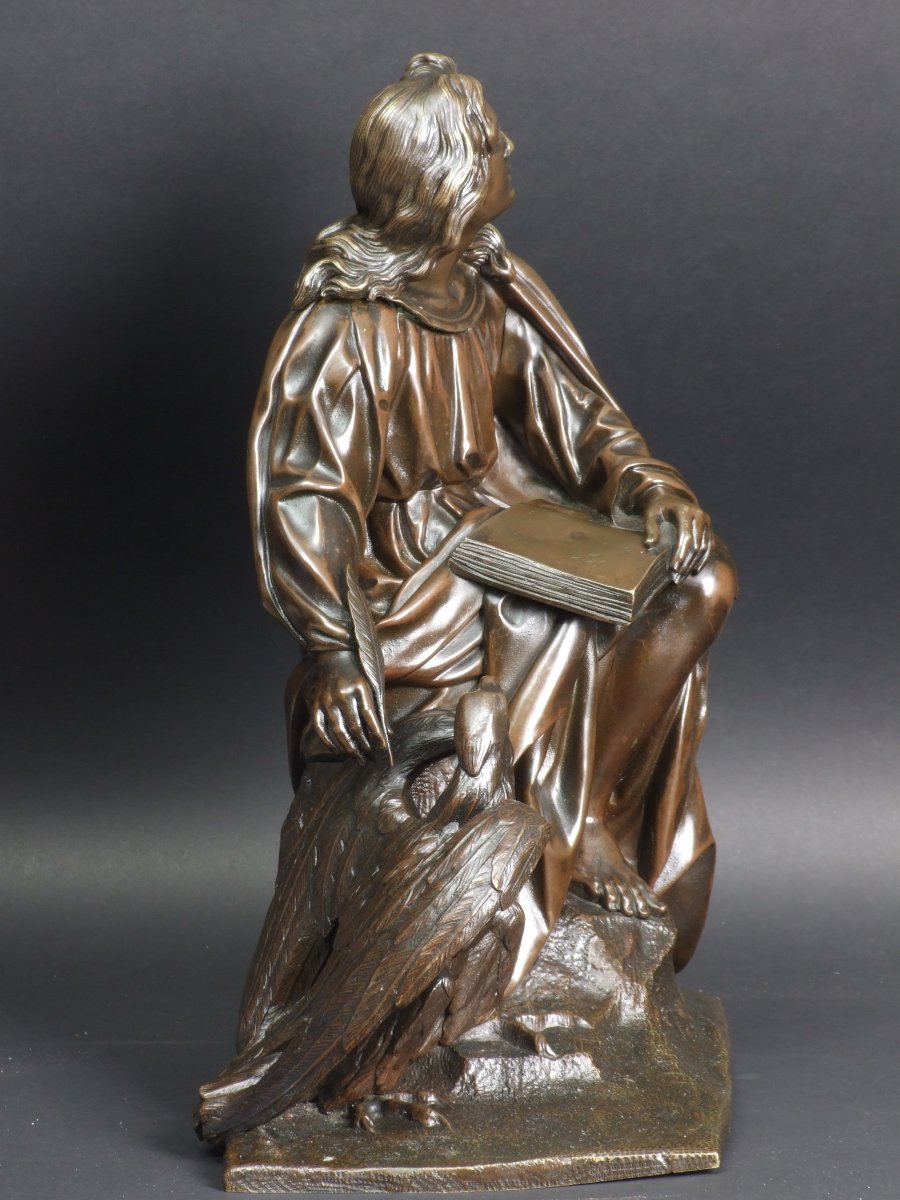 Saint John The Evangelist, Bronze, After François Théodore Gechter. 19th Century.-photo-2