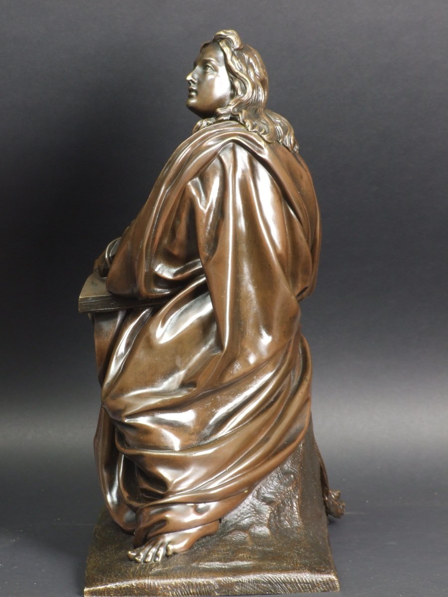 Saint John The Evangelist, Bronze, After François Théodore Gechter. 19th Century.-photo-4