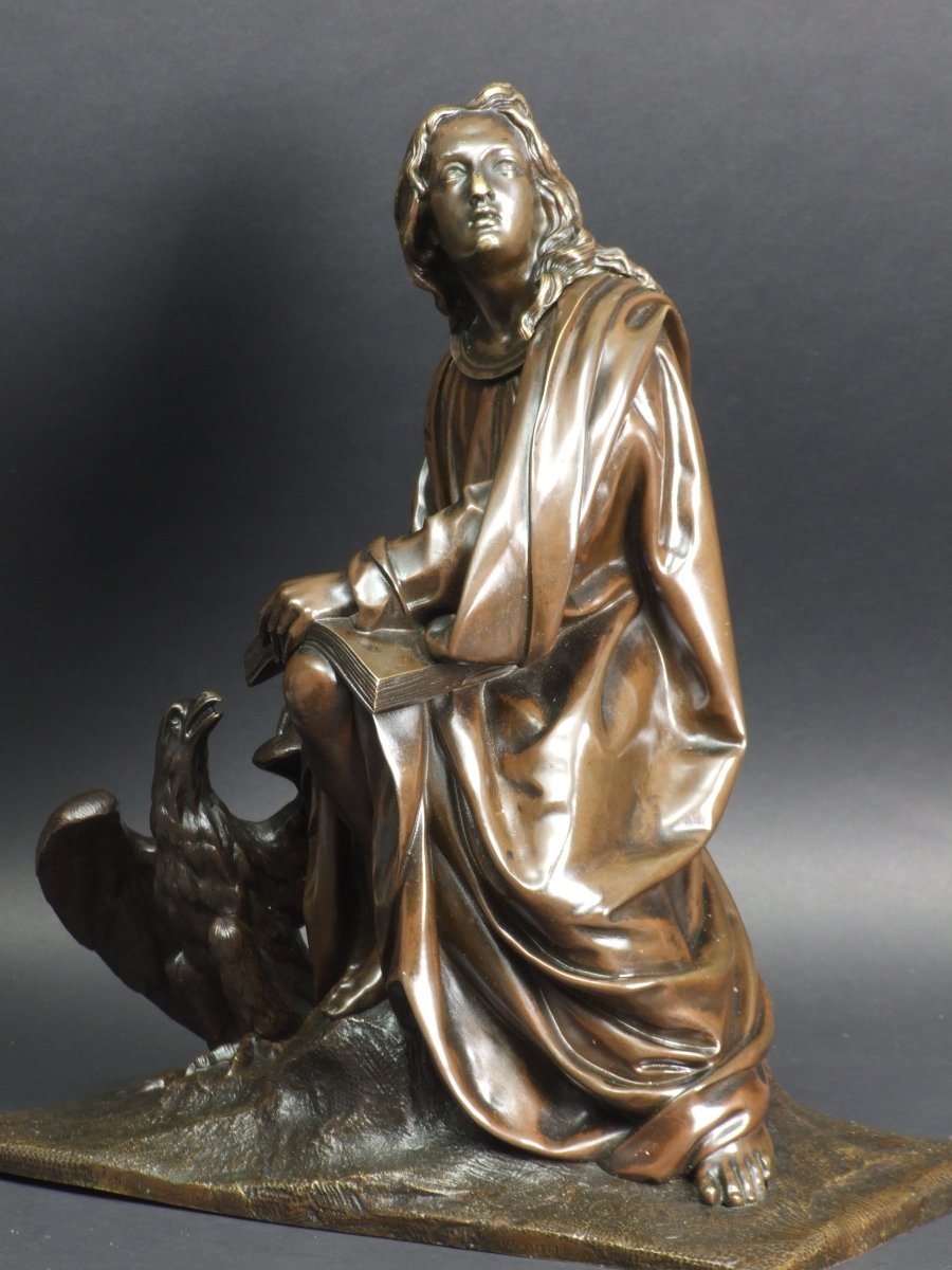 Saint John The Evangelist, Bronze, After François Théodore Gechter. 19th Century.-photo-6