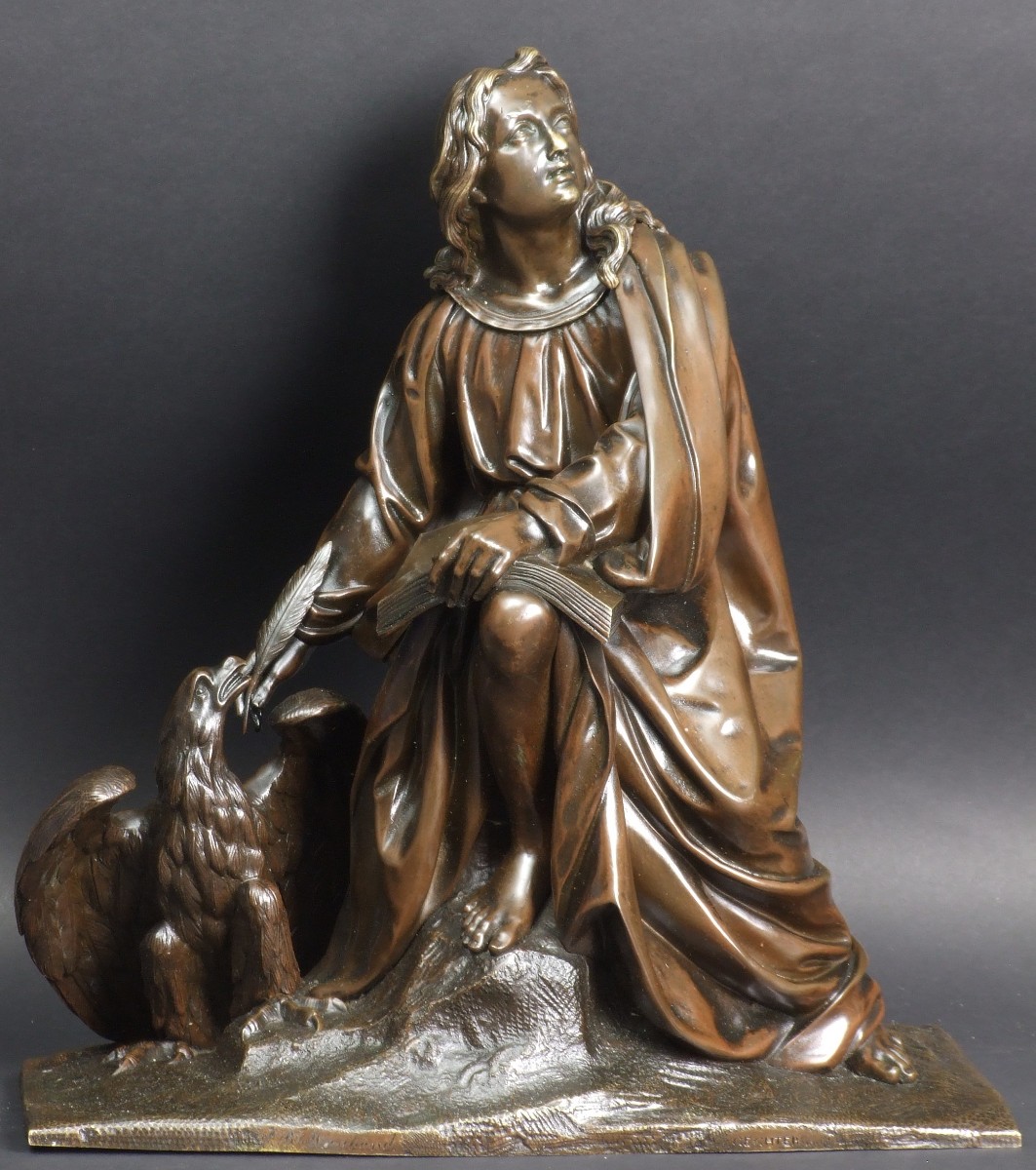 Saint John The Evangelist, Bronze, After François Théodore Gechter. 19th Century.