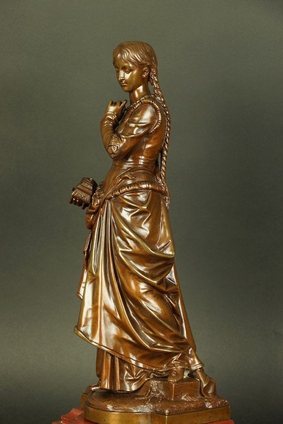 Pandora, Bronze, Eutrope Bouret (1833-1906), France, Second Half Of The 19th Century.-photo-5