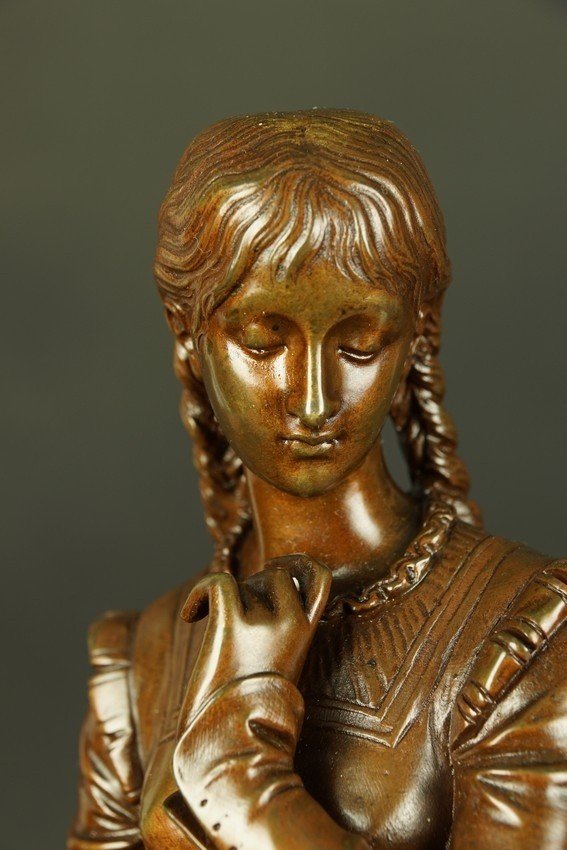 Pandora, Bronze, Eutrope Bouret (1833-1906), France, Second Half Of The 19th Century.-photo-7