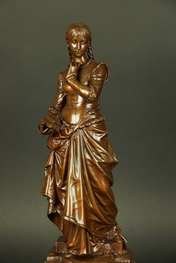 Pandora, Bronze, Eutrope Bouret (1833-1906), France, Second Half Of The 19th Century.