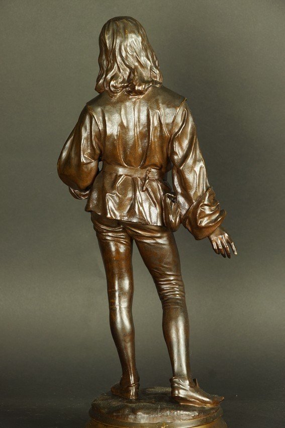 L'élève de Luther « Panem propter deum », bronze, Friedrich  Beer (1846 - 1912), XIXe siècle.-photo-6