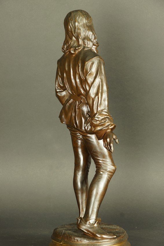 L'élève de Luther « Panem propter deum », bronze, Friedrich  Beer (1846 - 1912), XIXe siècle.-photo-7