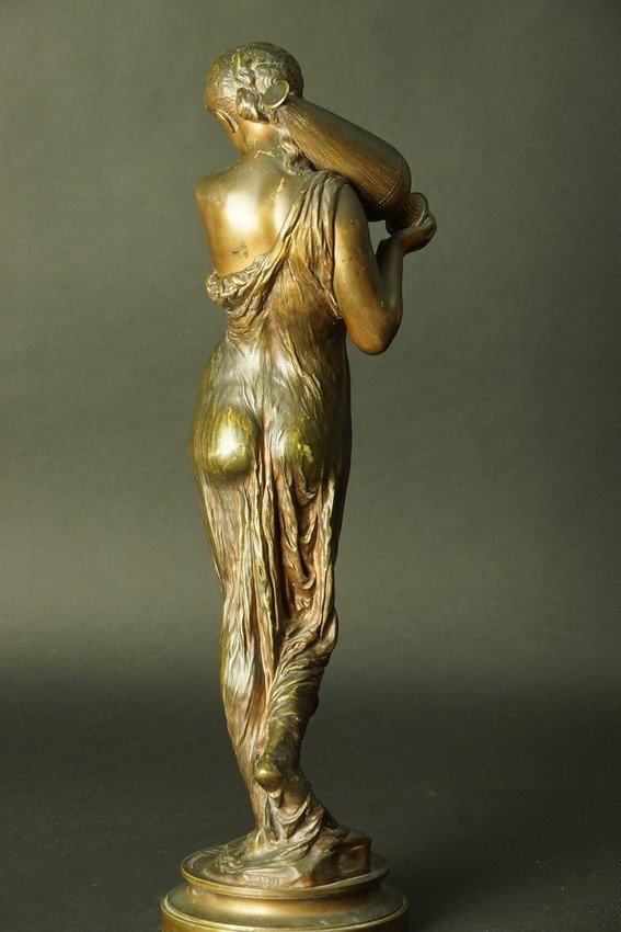 La porteuse de vase, bronze, Henry Dumaige (1830-1888) , France, 2e moitié du XIXe siècle.-photo-4