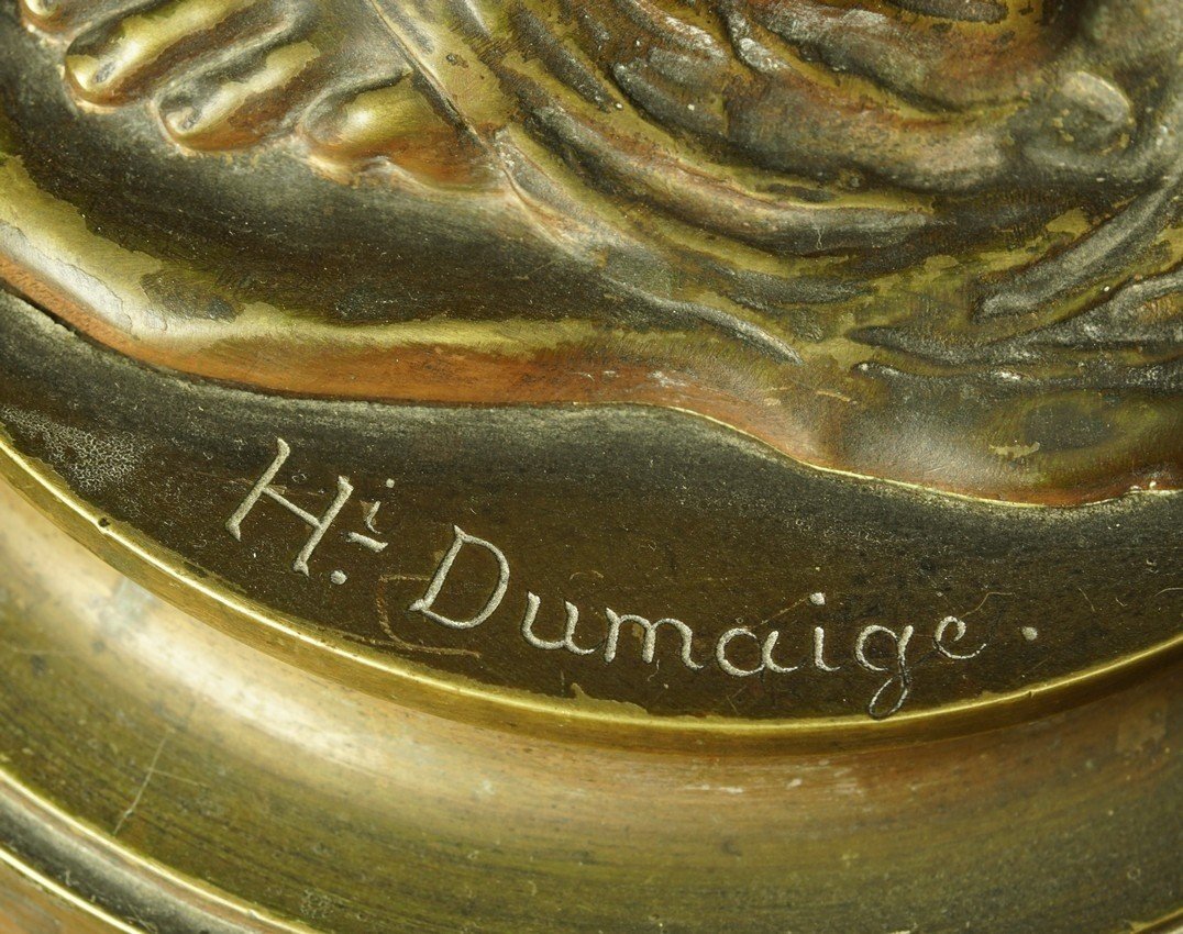 La porteuse de vase, bronze, Henry Dumaige (1830-1888) , France, 2e moitié du XIXe siècle.-photo-1
