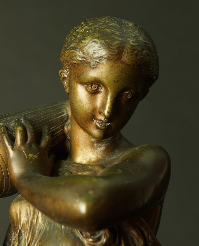 La porteuse de vase, bronze, Henry Dumaige (1830-1888) , France, 2e moitié du XIXe siècle.-photo-4