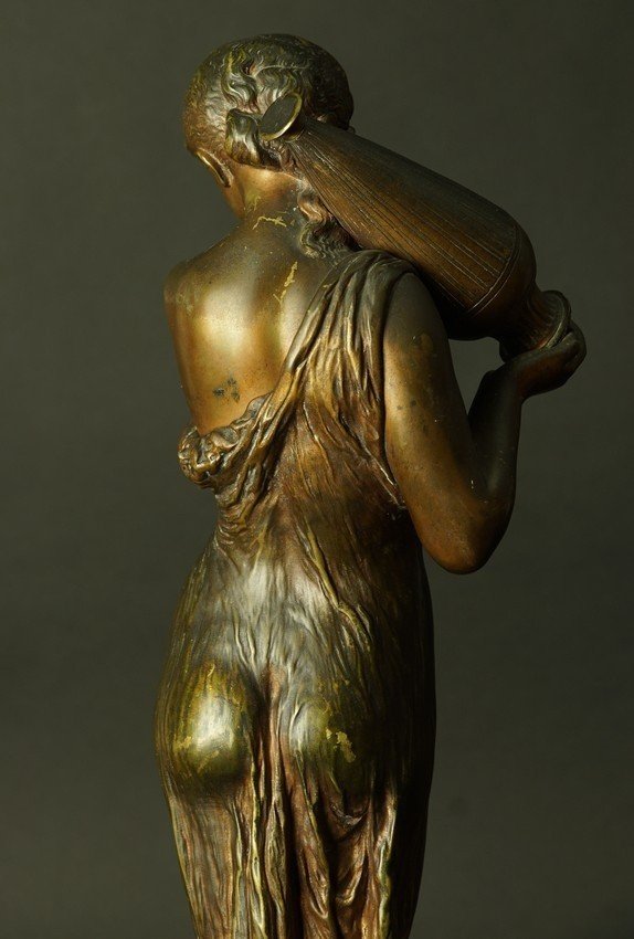 La porteuse de vase, bronze, Henry Dumaige (1830-1888) , France, 2e moitié du XIXe siècle.-photo-6