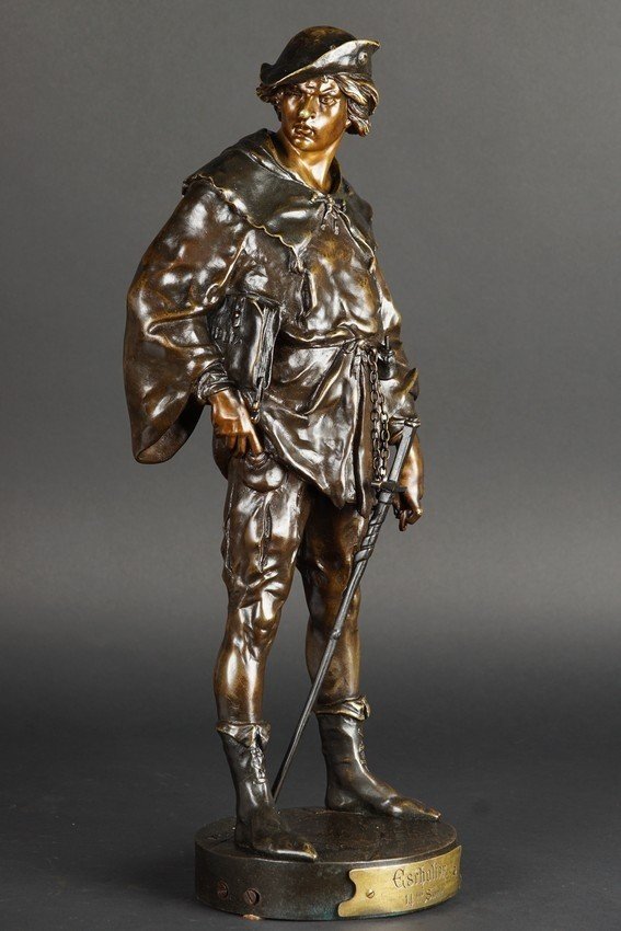 Scholier, Bronze, émile Picault (1833 - 1915), France, 19th/20th Century-photo-4
