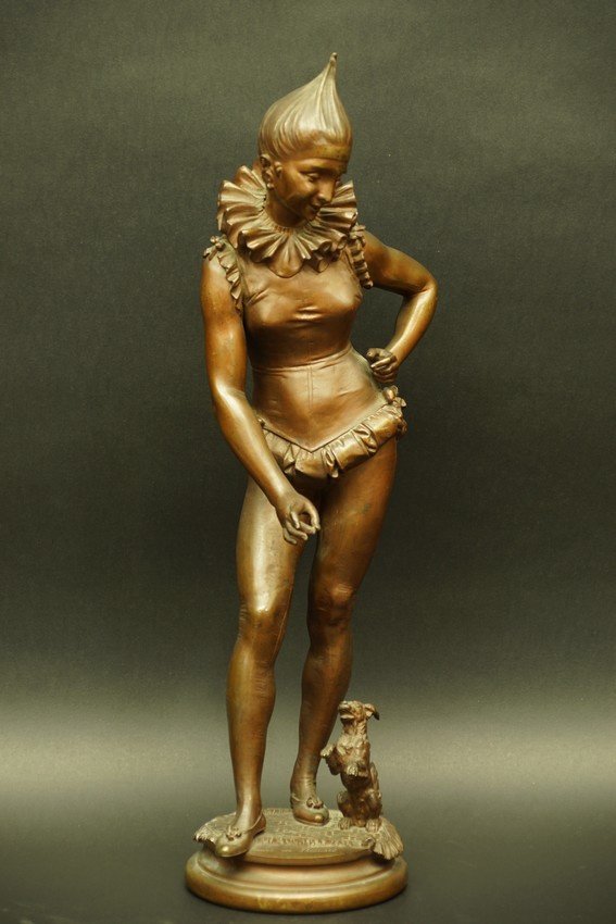 Dresseur de Cirque, bronze,  Faure de Broussé (1843-1908) , France, XIXe siècle.-photo-1