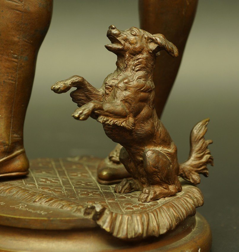 Dresseur de Cirque, bronze,  Faure de Broussé (1843-1908) , France, XIXe siècle.-photo-3