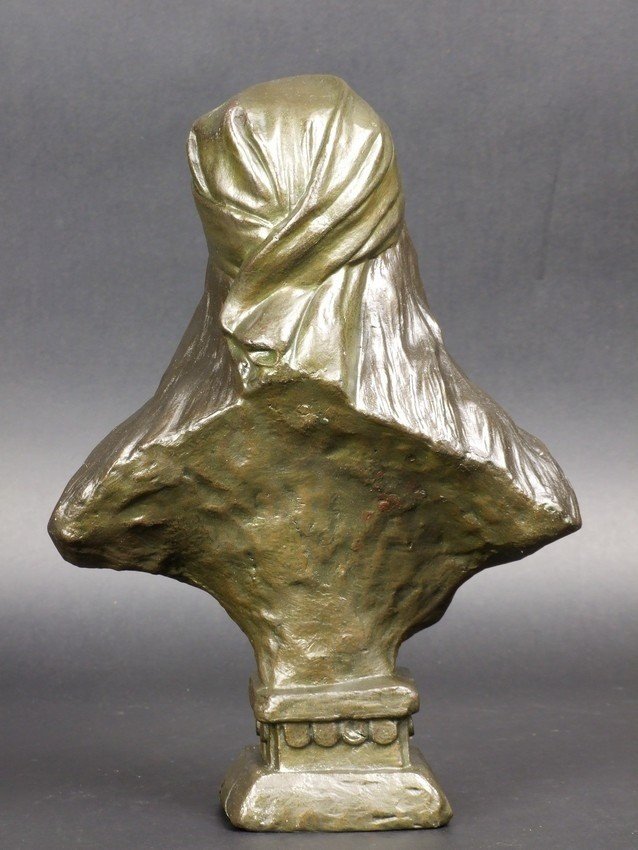Beatrix, Emmanuel Villanis (1858-1914), Art Nouevau, Zinc, Circa 1900-photo-2