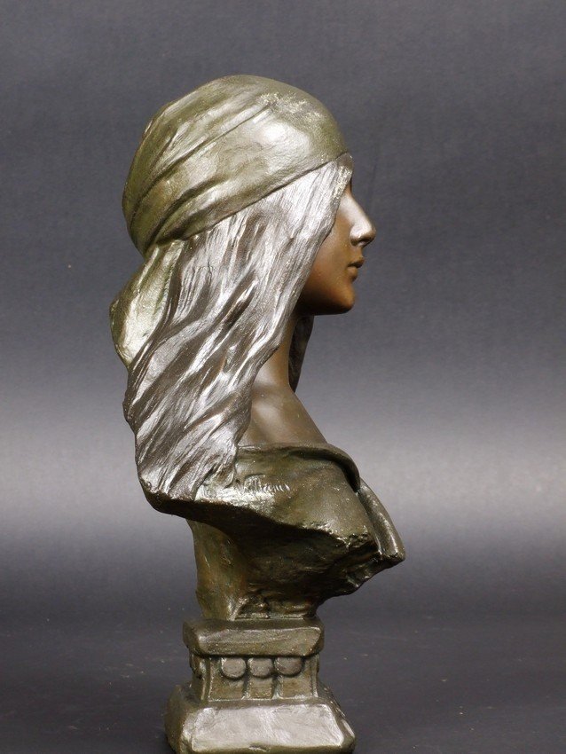 Beatrix, Emmanuel Villanis (1858-1914), Art Nouevau, Zinc, Circa 1900-photo-4