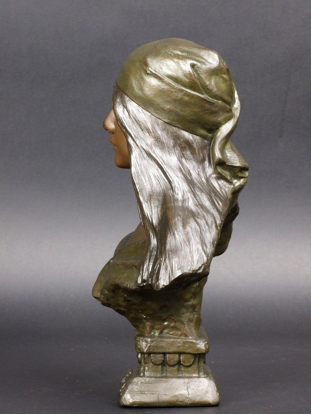 Beatrix, Emmanuel Villanis (1858-1914), Art Nouevau, Zinc, Circa 1900-photo-2