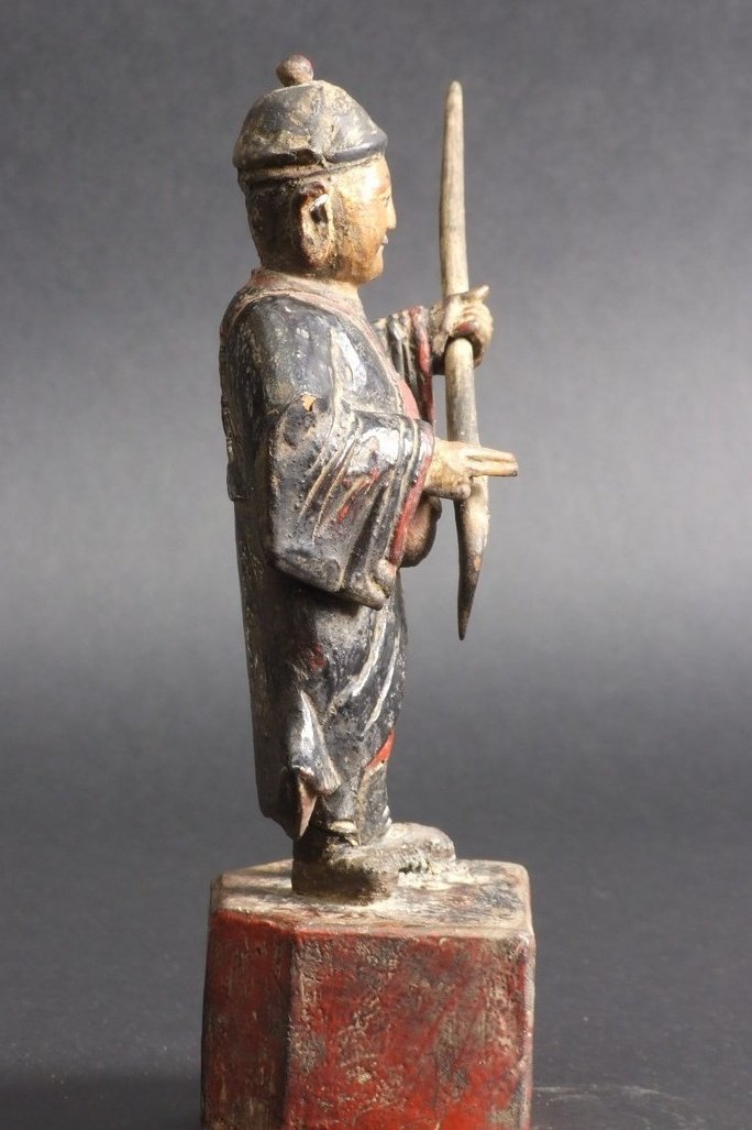 Chinese Warrior, Wood, China, 19th Century.-photo-2
