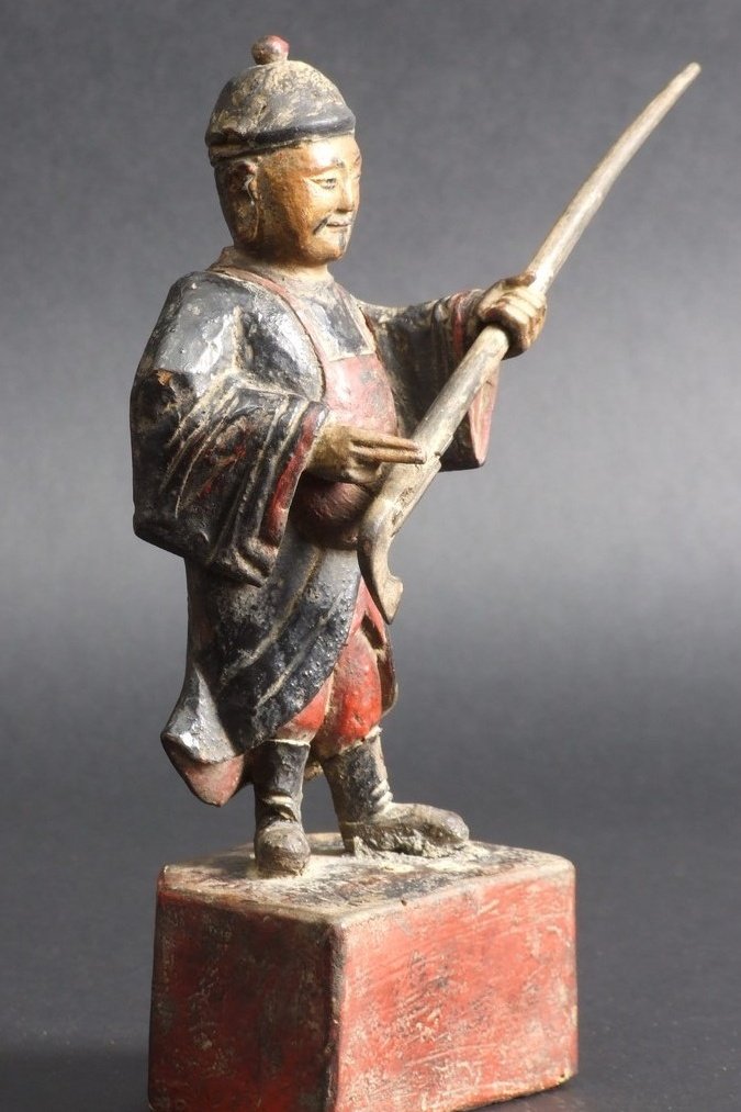 Chinese Warrior, Wood, China, 19th Century.-photo-3