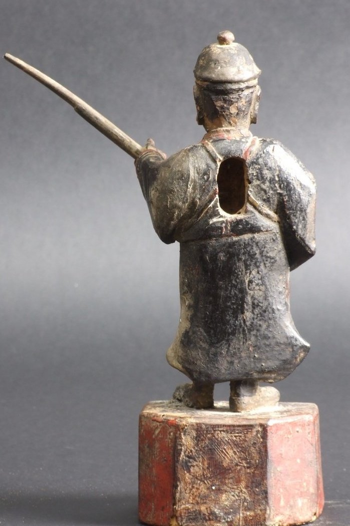 Chinese Warrior, Wood, China, 19th Century.-photo-2