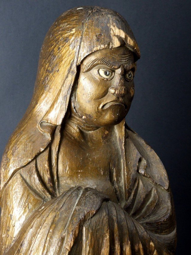 Bodhidharma, bois polychrome, Japon, XIXe siècle.-photo-1