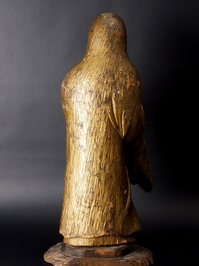 Bodhidharma, bois polychrome, Japon, XIXe siècle.-photo-3